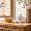 Cute Cat Statue for Home 3D Printed Luck Statue, White Maneki Figurine, Matte Mini Nightstand Fortune Ornament Desk Bedroom Decor, Holiday Birthday