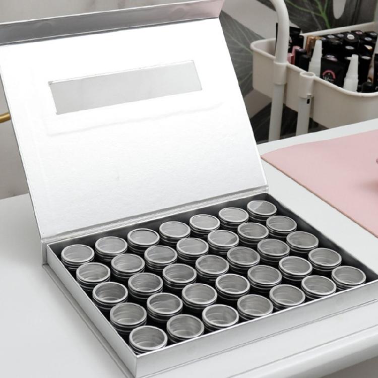 Nail Art Container 35 Detachable Aluminum Trays Hardened Foam Base For Decoration Storage Box Lightweighted