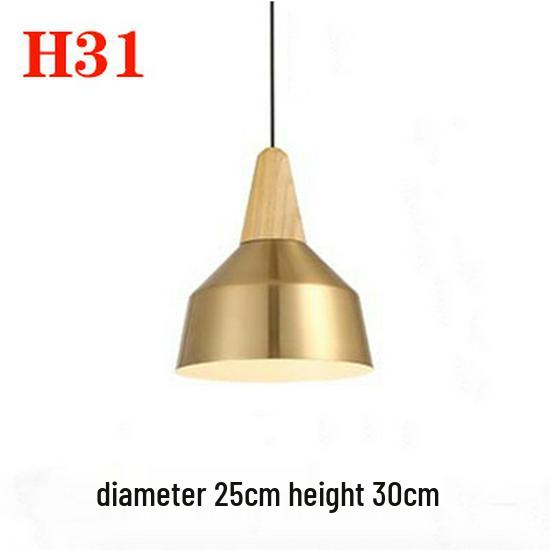 Nordic Gold Single Pendant Light for Bedroom, Bar, Café, or Shop