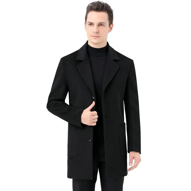 Autumn and Winter Wool Coat Men's Medium-length Cashmere Suit Collar Casual Business Casual Double-sided Woolen Coat Windbreaker