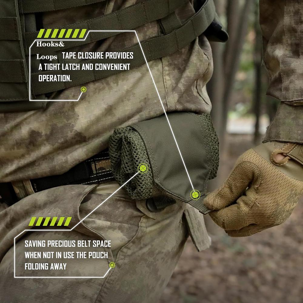Taktische Molle Abwurftasche Outdoor Aufrollbar Kordelzug Magazin Utility Faltbare Hüfttasche Netz Faltbar Sport Jagd EDC Tasche