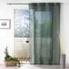 Rideau Voile effet lin 140x240cm Zazy kaki