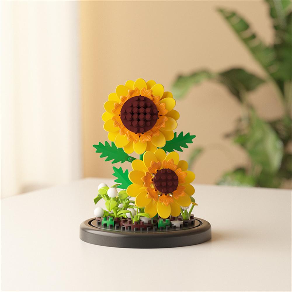MOC Eternal Bouquet Micro Building Blocks Flower Model DIY Home Desk Plant Decoration Assemble Brick Toys For Children Gift