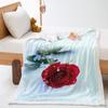 Valentine's Day Rose 2D Digital Printing Thickened Lamb Fleece Crystal Fleece Blanket One Piece Blanket