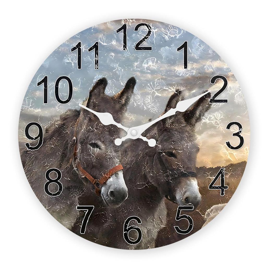 12" Personalized Retro Cartoon MDF Silent Wall Clock