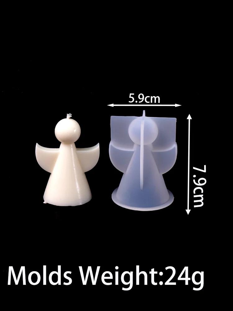 Mucegai Silicon Simplu Mic Înger Lumânare DIY Creativ Handmade Săpun Beton Ipsos Turnare Rășină Mucegaiuri Decor Acasă Cadou Crăciun