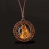Wooden Pendant Necklace, Versatile Vintage Brown Sweater Chain