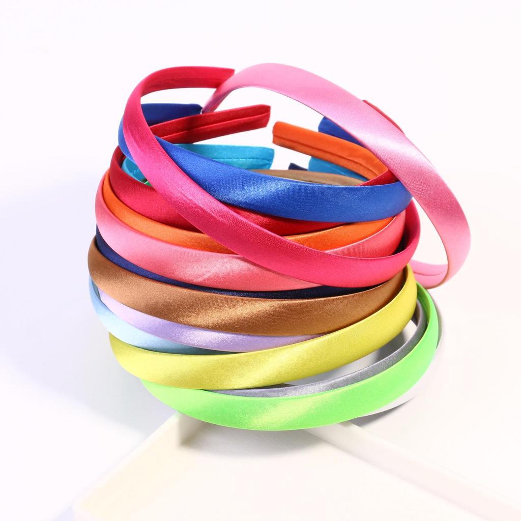 1.5CM Candy Color Satin-Fabric Wrapped Plastic Headband - DIY Hair Accessory