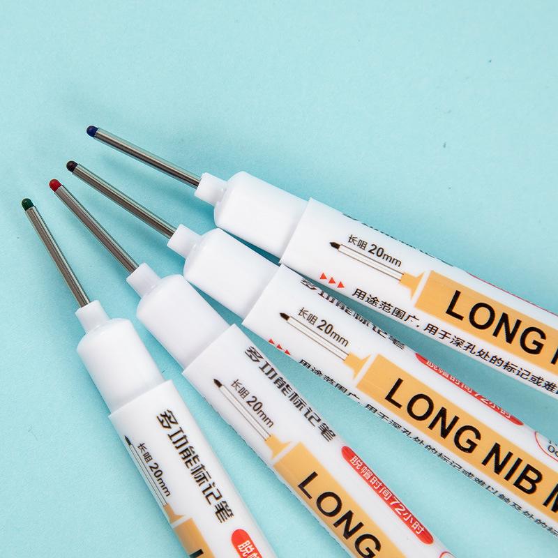 Long-Head Oily Marker for Woodworking and Logistics