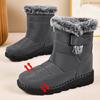Womens Winter Snow Boots Warm Fleece Lined Non Slip Flat Heel Ankle Plus Size 35-43