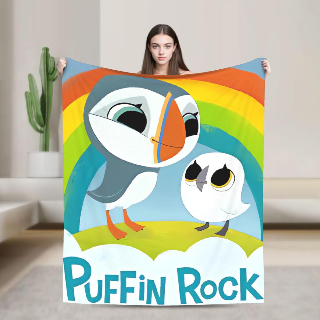 Puffin Rock Decke Qualität Superweich Tagesdecke Winter Kinder Heimdeko Mode Tagesdecke