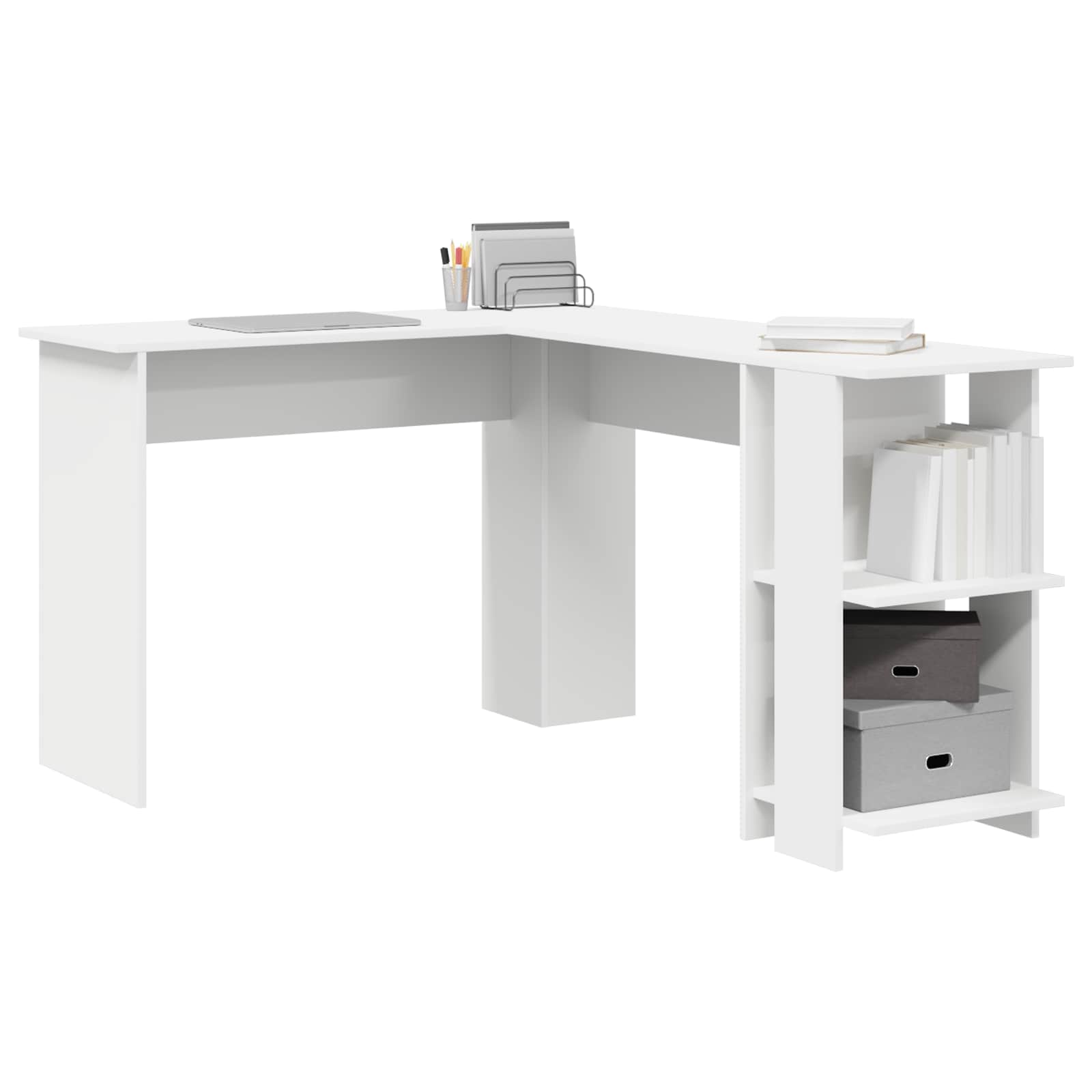 Eckschreibtisch Weiß 140 x 113,5 x 75 cm Spanplatte