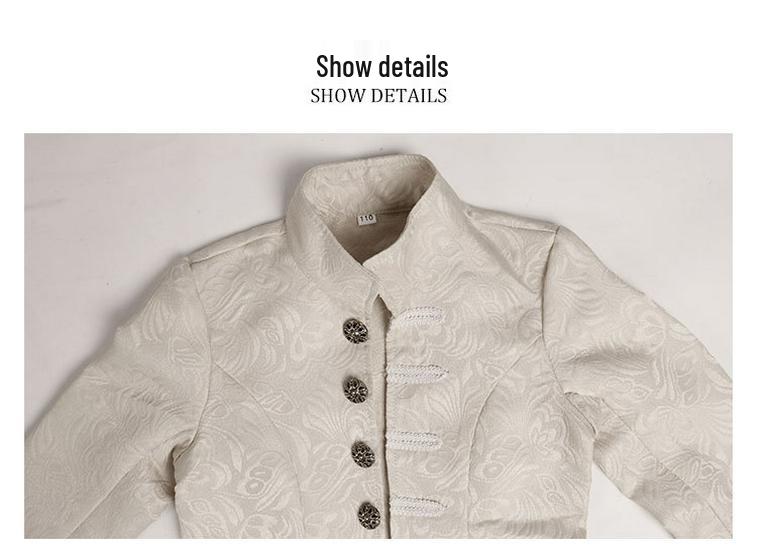 2022 European & American Men's and Boys' Steampunk Retro Solid Color Stand-up Collar Coat