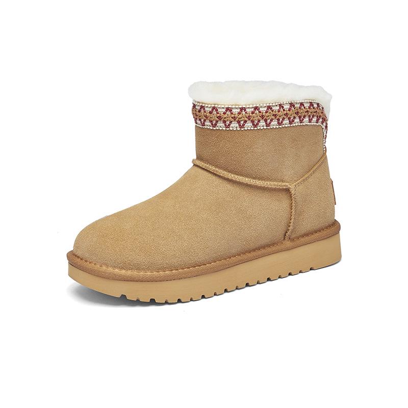 Augusden Dam Casual Vinter Snökängor med Foder av Fleece och Tjocka Sulan