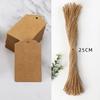 50PCS Kraft Paper Gift Tags with Strings White Cardboard for Wedding Birthday Christmas Party Cookie Packaging Supplies