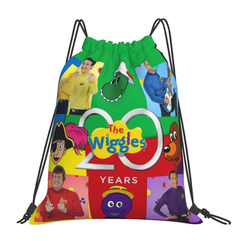 The Wiggles Tv Show Music Band Backpacks Casual Drawstring Bags Storage Bag Book Bags for Man Woman Students