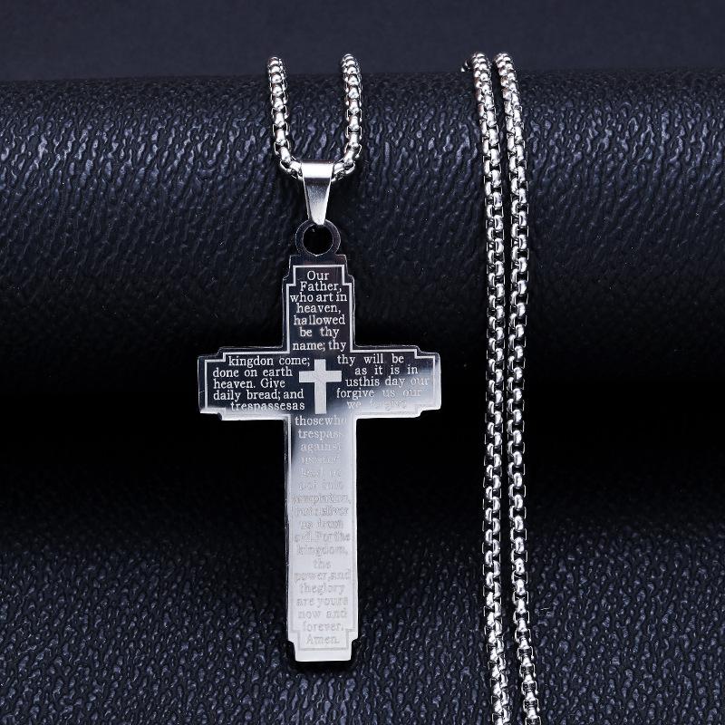 Personalized Three-dimensional Cross Necklace, European and American Fashion Trend Temperament Stainless Steel Pendant Jewelry