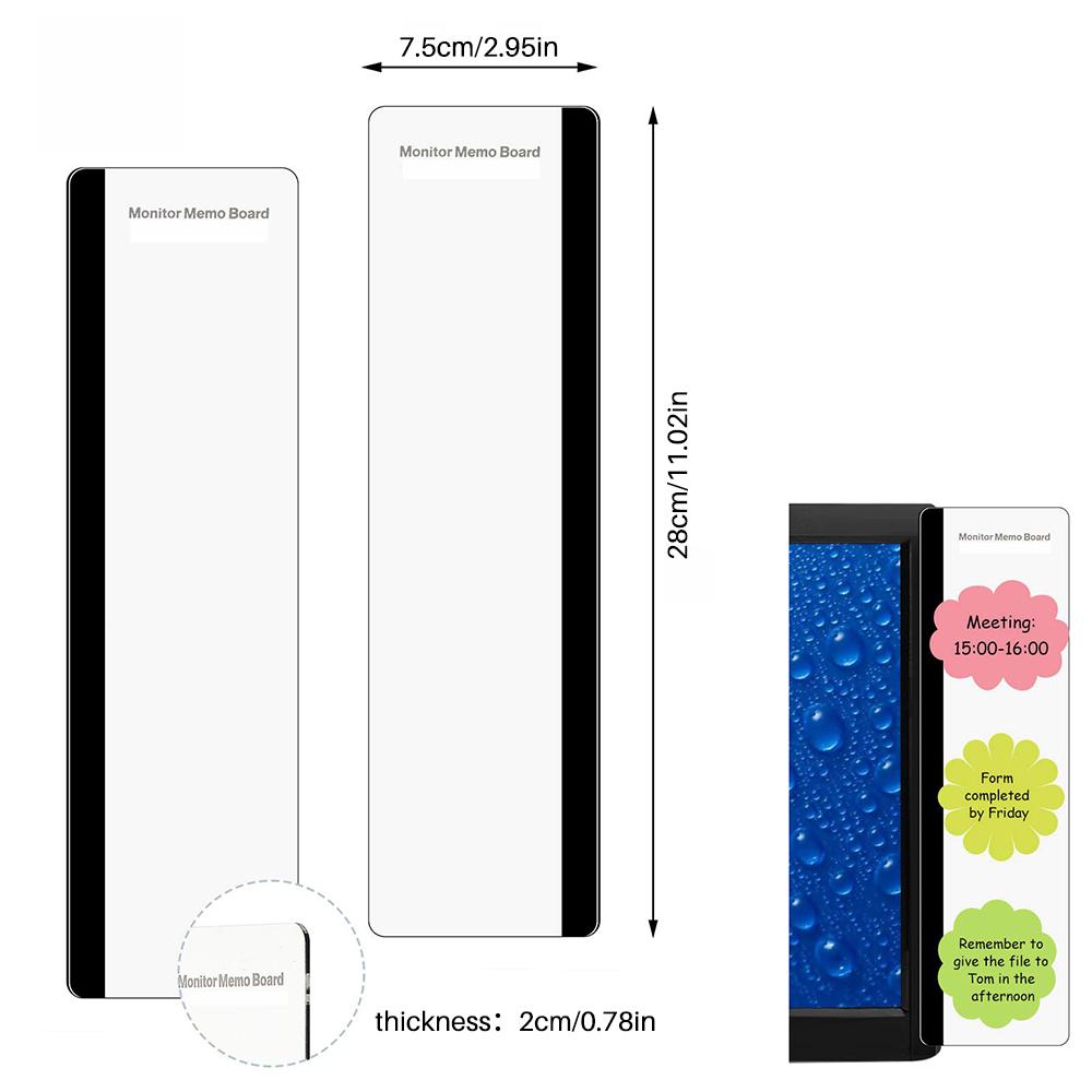 1pcs Sleek Monitor Memo Board Clip Screen Memo Board Enhance Decor With Durable Note Holder For Home Office Computer Decoration