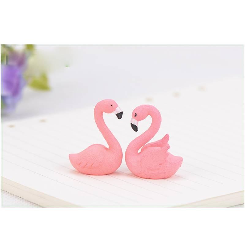 Decorative Pvc Flamingo Ornament Keychain Cake Topper Small Landscape Figurine