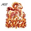 Electrostatic Glass Stickers for Home 2027 Russian New Year Flame Goat Static Sticker, PVC Zodiac Sheep Window Cling and Indoor And Outdoor
