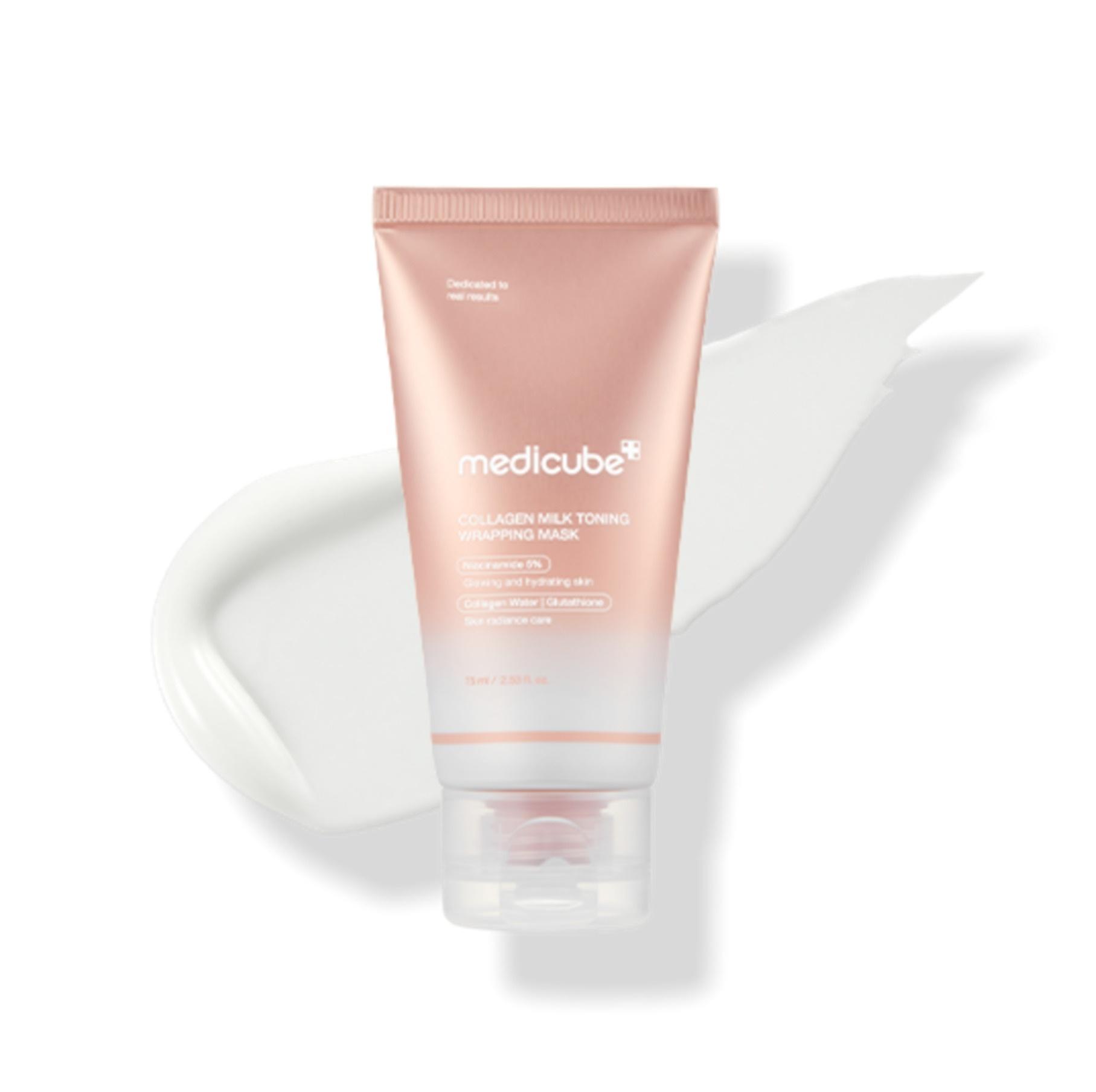 MEDICUBE Collagen Milk Wrapping Mask Brightening Glow Peel-Off Pack + Present (1 or 2) 1 ea + Jelly Brush