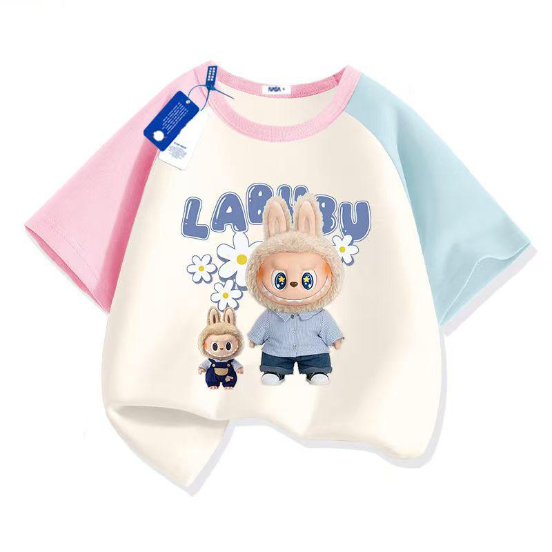 Girl Boy Short Sleeve Tee LABUBU Anime 3D Print Cartoon Anime Kids T-Shirt Summer T-Shirt Tops