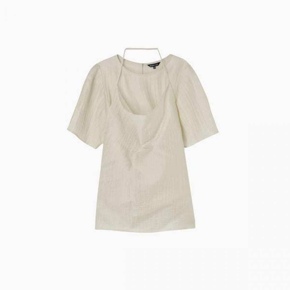 

Lap Sheer Halter Blouse As2wb465 CR (cream)/FF