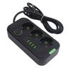 Prelungitor European 3 Prize 4 USB 1 Port Tip C Montabil pe Perete Extensor Priză Electrică cu 2m