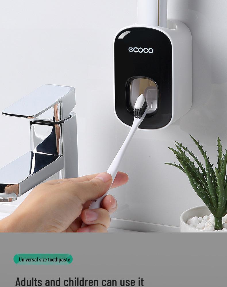 Yikoko Wall-Mounted Automatic Toothpaste Dispenser & Toothbrush Holder
