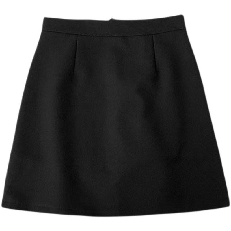 

Классическая черная утягивающая женская юбка с высокой талией - Профессиональный дизайн до середины бедра, однотонная M