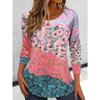 Fashion Floral 3D Print Crew Neck Long Sleeve T-Shirt Fashion Pattern Women Clothing Casual Y2k Clothes Harajuku Female Clothing Tops
