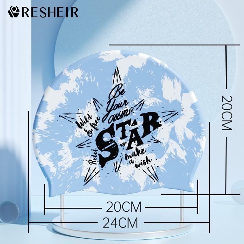 

Silicone Swimming Cap Adults Professional Waterproof Increased Comfort No Leggings Head Korean Fashionable Printed