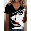 Summer 2026 Women Elegant V-neck Short Sleeved T-shirt Plus Size Women Sports and Leisure T-shirt Quick Drying and Breathable