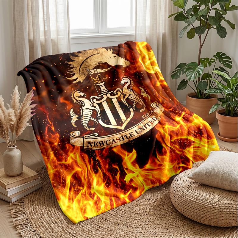 Coperta in Flanella con Stampa del Newcastle United Football, Coperta Morbida Calda Leggera per Divano Letto Campeggio