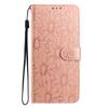 Applicable to iPhone17 leather case Samsung S26 small daisy embossed flip card mobile phone leather case Pixel 10A