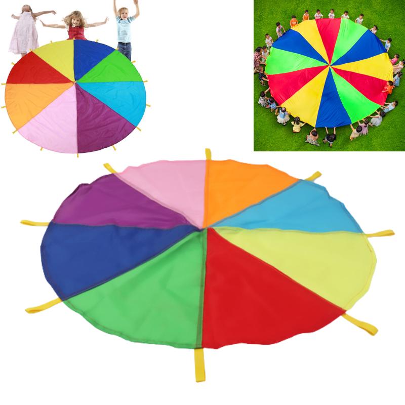Kinder Spiel Fallschirm Oxford Stoff Kinder Regenbogen Outdoor Spiel Sport Übung