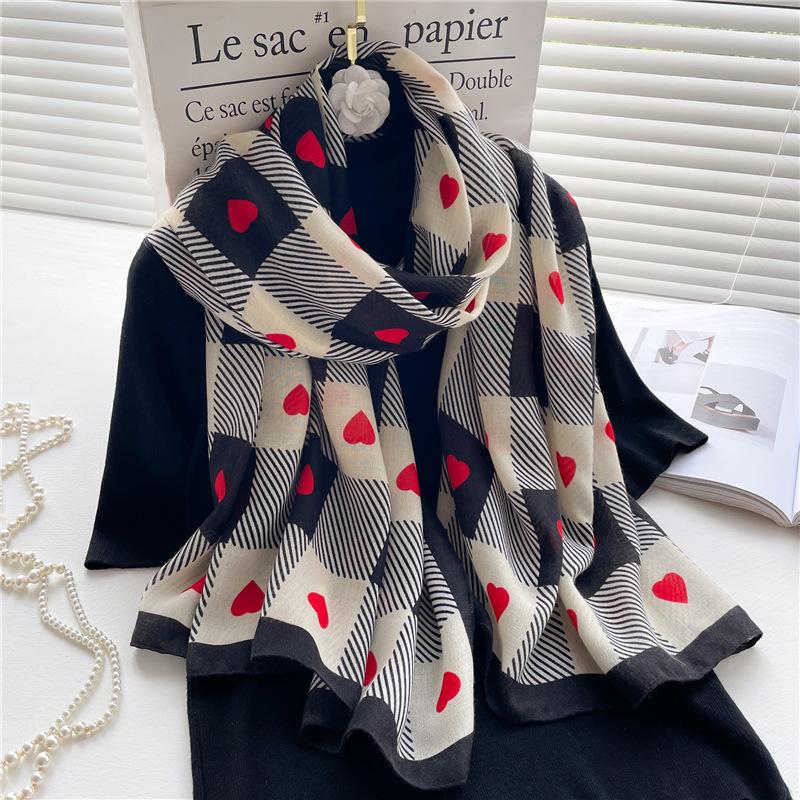 New cotton feel scarf linen spring and summer travel shawl autumn and winter scarf women's thin literary headscarf large size