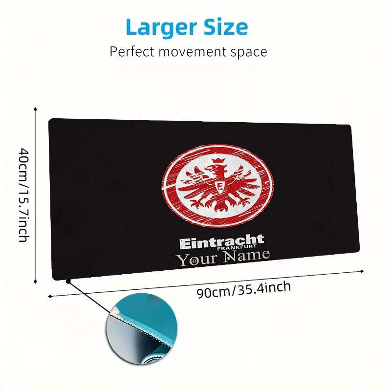 Eintracht Frankfurt Benutzerdefinierter Name Große Größe Mauspads Große Gaming-Tischauflage Rutschfest Laptop Tablet Großes Mauspads XXL Matte Mini-PC-Spielmatte Mit Schloss