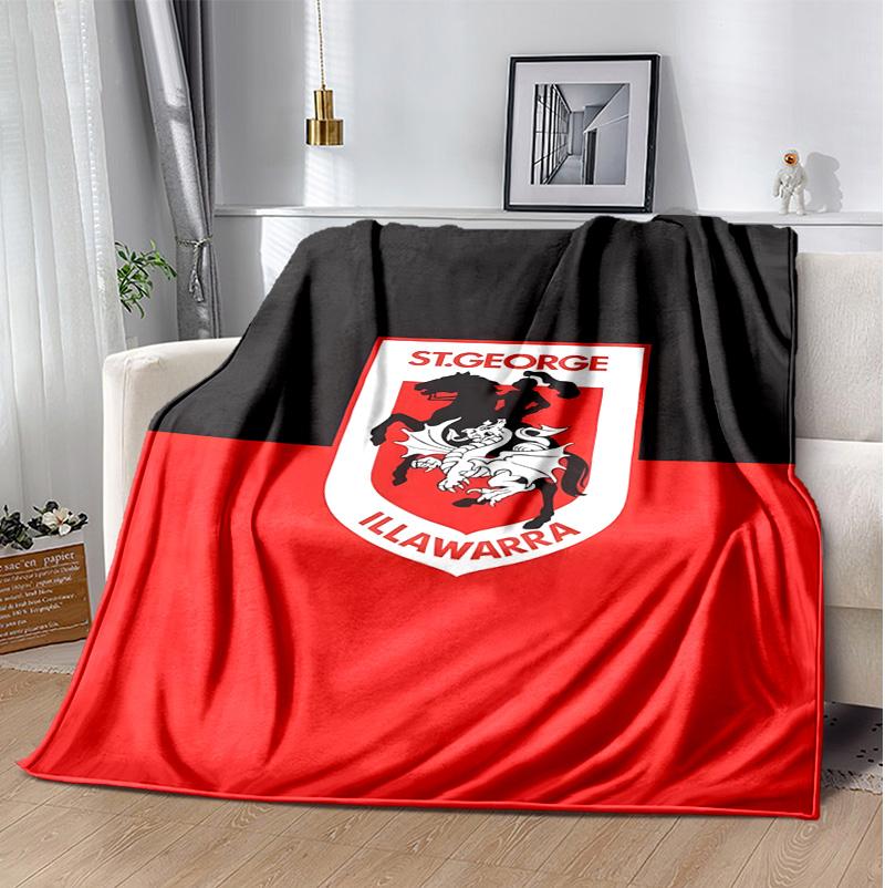 St George Illawarra Flannel Blanket Soft Warm All-Season Throw, Design for Camping, Car Travel, Hiking Sofa, Bed, Office Perfect Gift for Parties