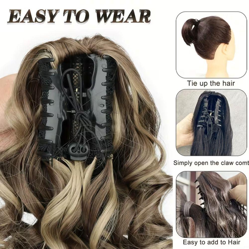 Claw Clip Hair Ponytail Extension Natural Claw Clip Ponytail Extension  Thin Hair Volume