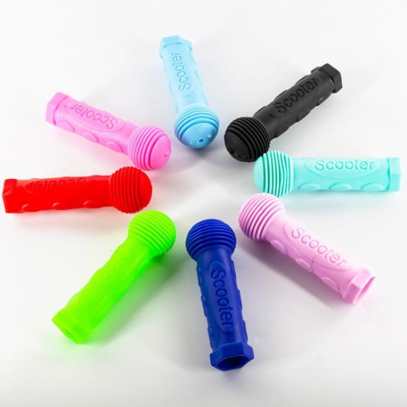Soft Shockproof Rubber Bicycle Handle Bar Grips Anti-Slip Universal Fit for Skateboard Scooter Tricycle Family Riding