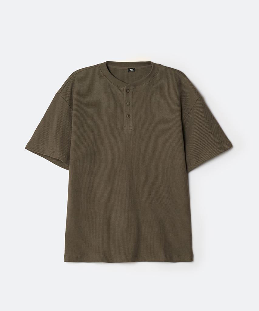 Seupao Waffle Henley Neck Short Sleeve Tee_Sprwg25C05