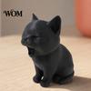 Industrial Style Cat Decoration 3D Printed Ornament, Yawning Shape Matte Figurine, Integrated Cute Desk Accessory Molding Mini Palm Size Decoration,