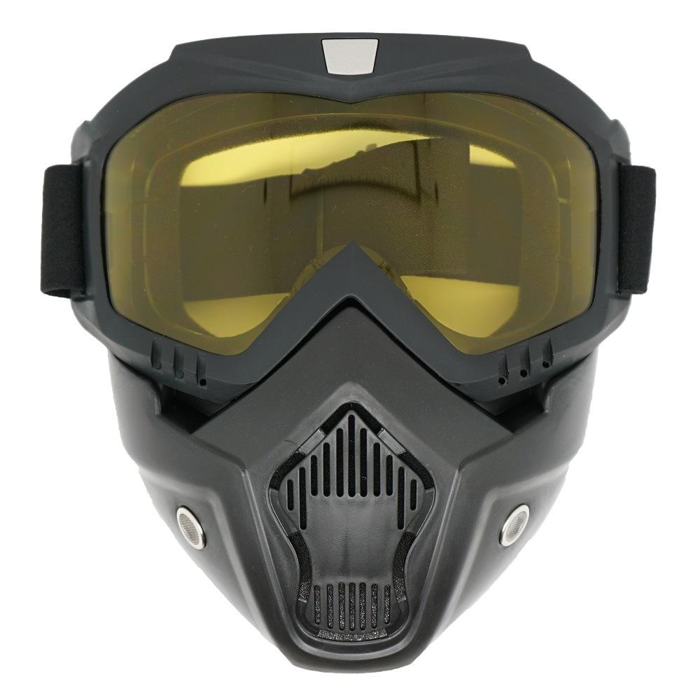 

Motorcycle riding mask, goggles, off-road sports glasses, motorcycle helmet goggles, ski Harley goggles Black Frame-Yellow Tablet
