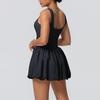 NEW bare feel sports dress with pocket,anti-exposure,tennis wear with bra pads,running, fitness and bodybuilding, sports trends, cycling dress Black