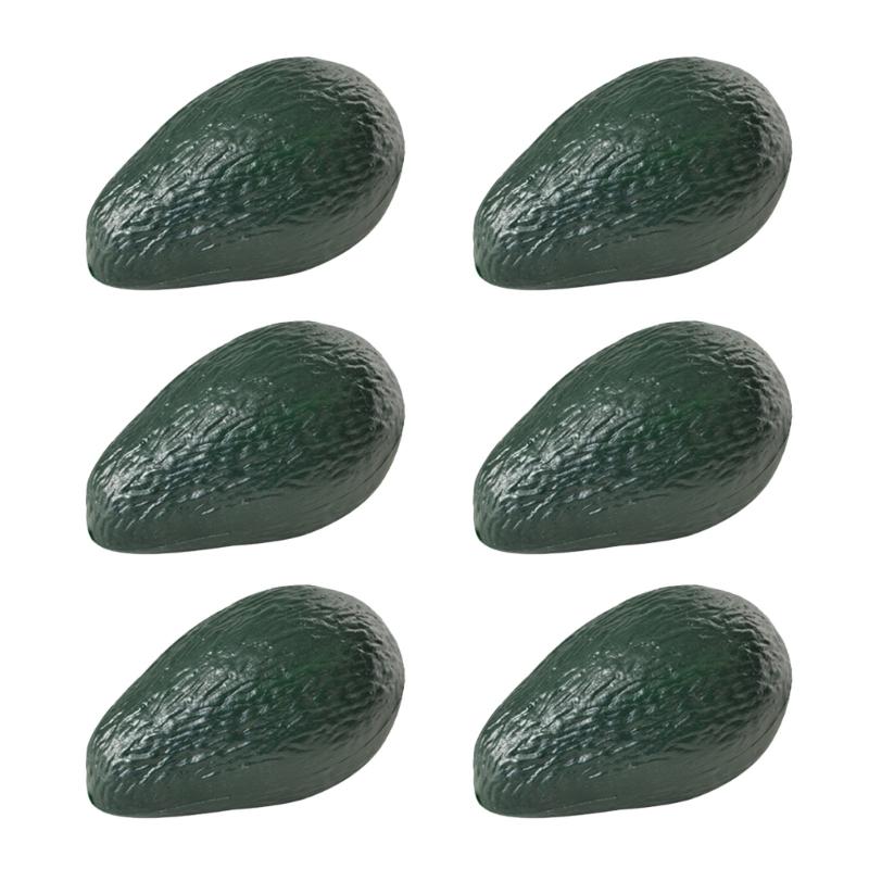 6PCS Decorative Artificial Avocado Models Restaurant Photography Props Plastic Texture for Photography and Teaching Tool 1