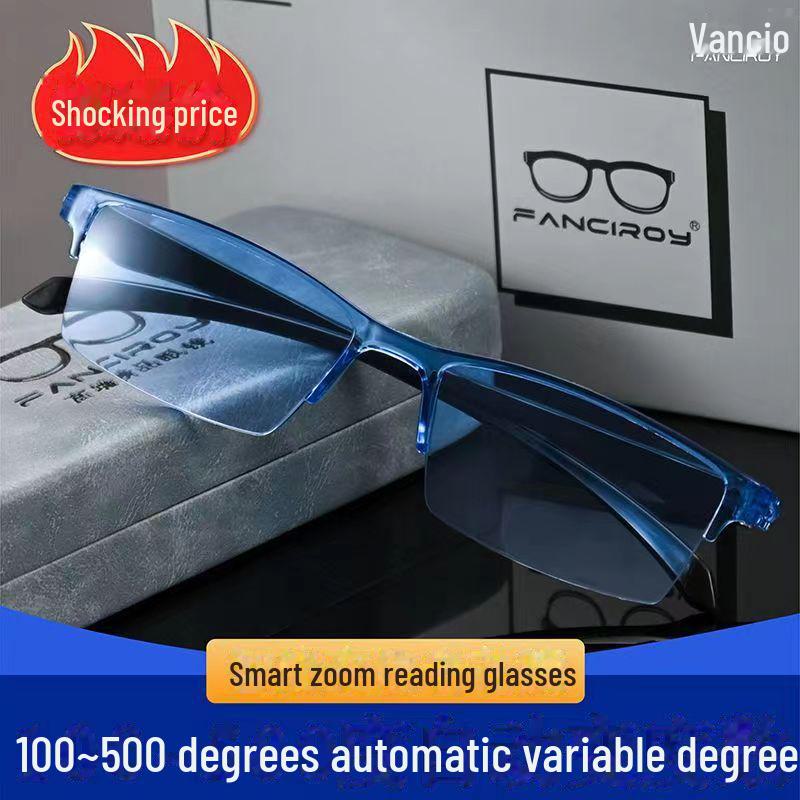 HD Anti-Blue Light Auto-Adjusting Zoom Reading Glasses - Black Tech Design