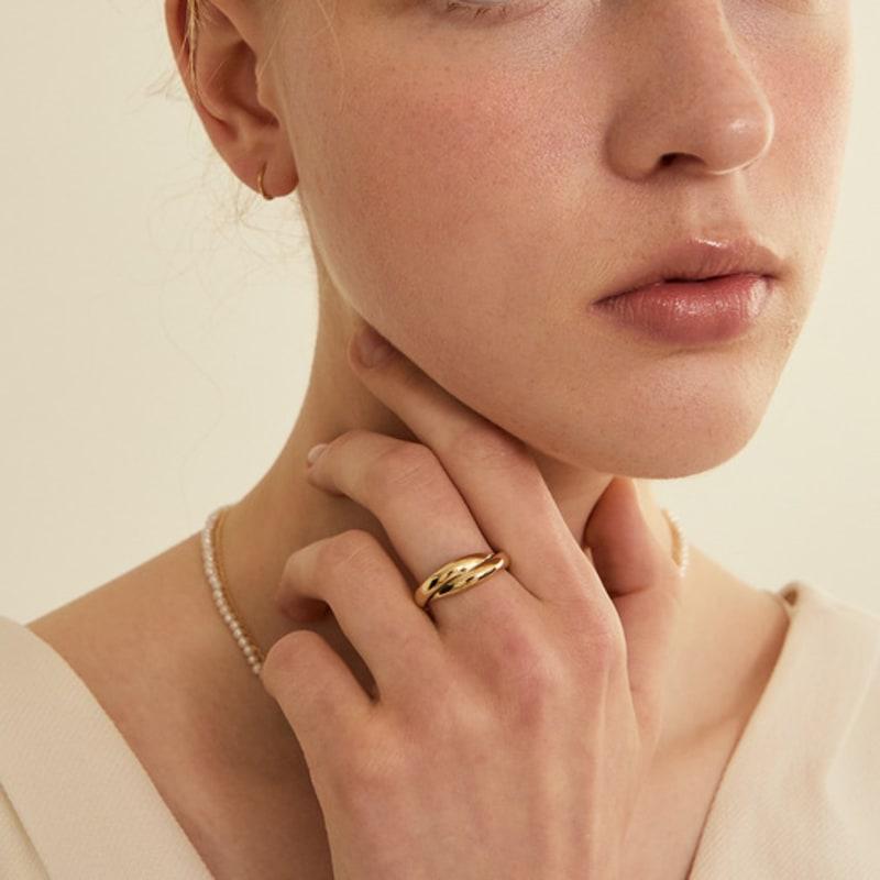 LUNNE Silver 925 Twist Glam Ring #LSR35