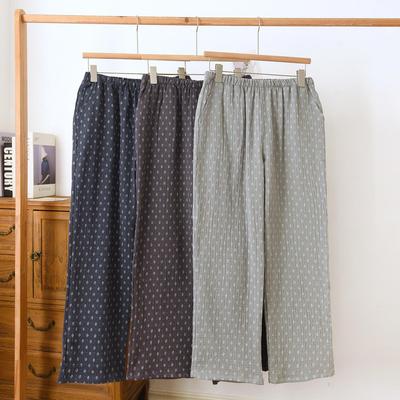 Pantaloni da pigiama da uomo in garza di puro cotone stile retrò: comodi, larghi e leggeri, perfetti per la primavera, l'estate o l'autunno.