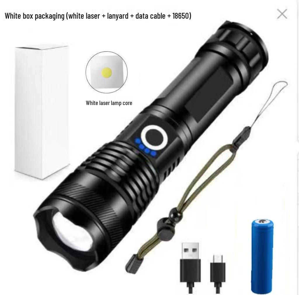Waterproof Aluminum P90 High-Power Flashlight with Telescopic Focus and P70 Spotlight for Outdoor Use